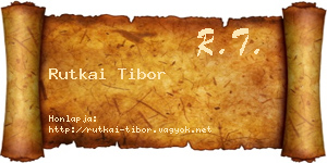 Rutkai Tibor névjegykártya